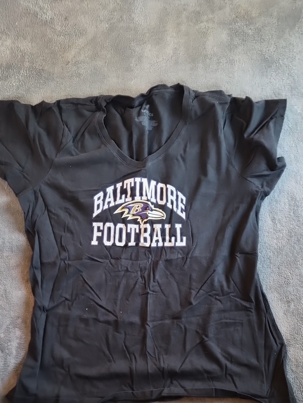 Fanatics Black Baltimore Football V-Neck Tee with Team Logo